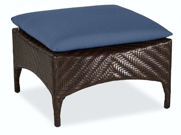 Outdoor Patio Martinique Java Brown, Outdoor Furniture Ottoman Cushions