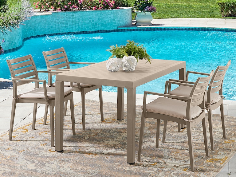 Pacifica Taupe Polypropylene, Outdoor Dining Rooms To Go