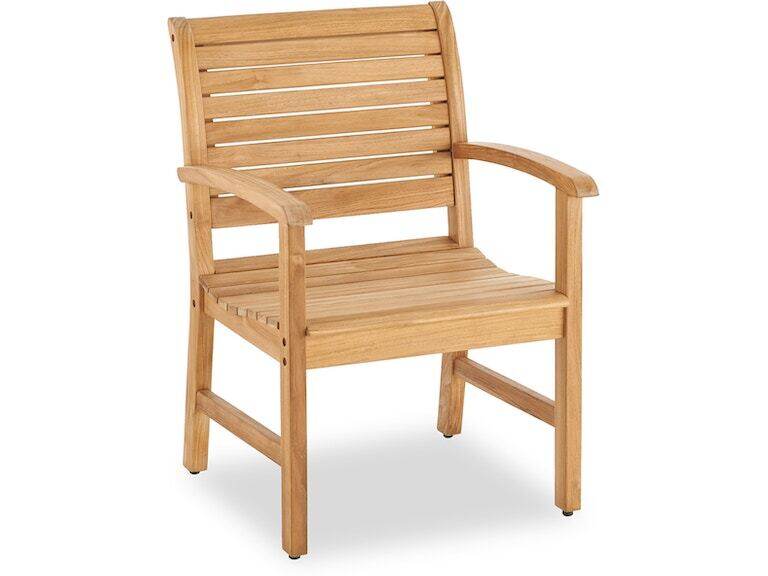 Outdoor Patio Pembroke Natural Stain Solid Teak Dining Arm Chair 1853602 King Houston Tx - Outdoor Furniture Houston Tx