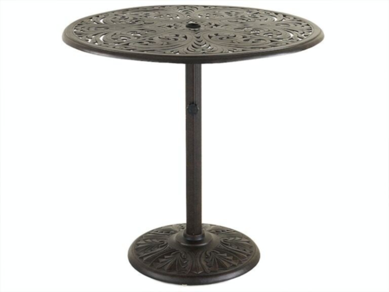 D Bar Table With Pedestal Base 801092, Cast Aluminum Patio Bar Table