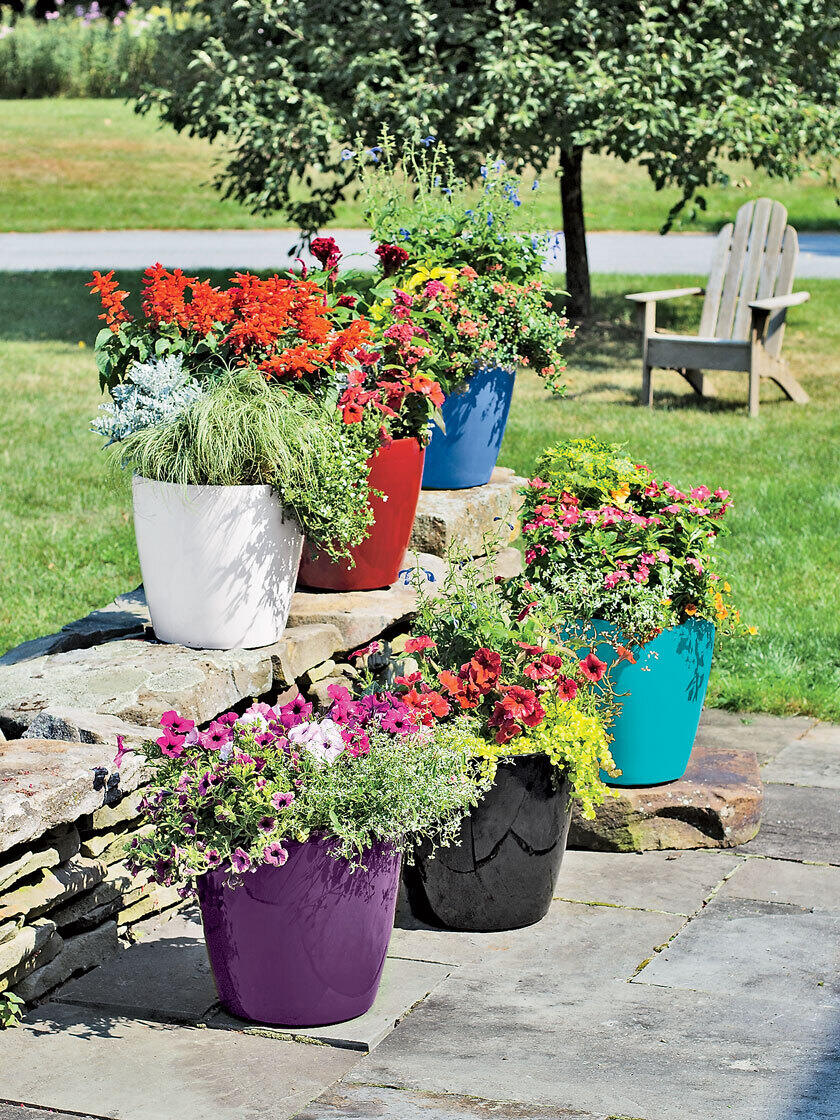 Large Round & Troughs Planters Window Box Garden Patio Herb Flower Plant Pot New 