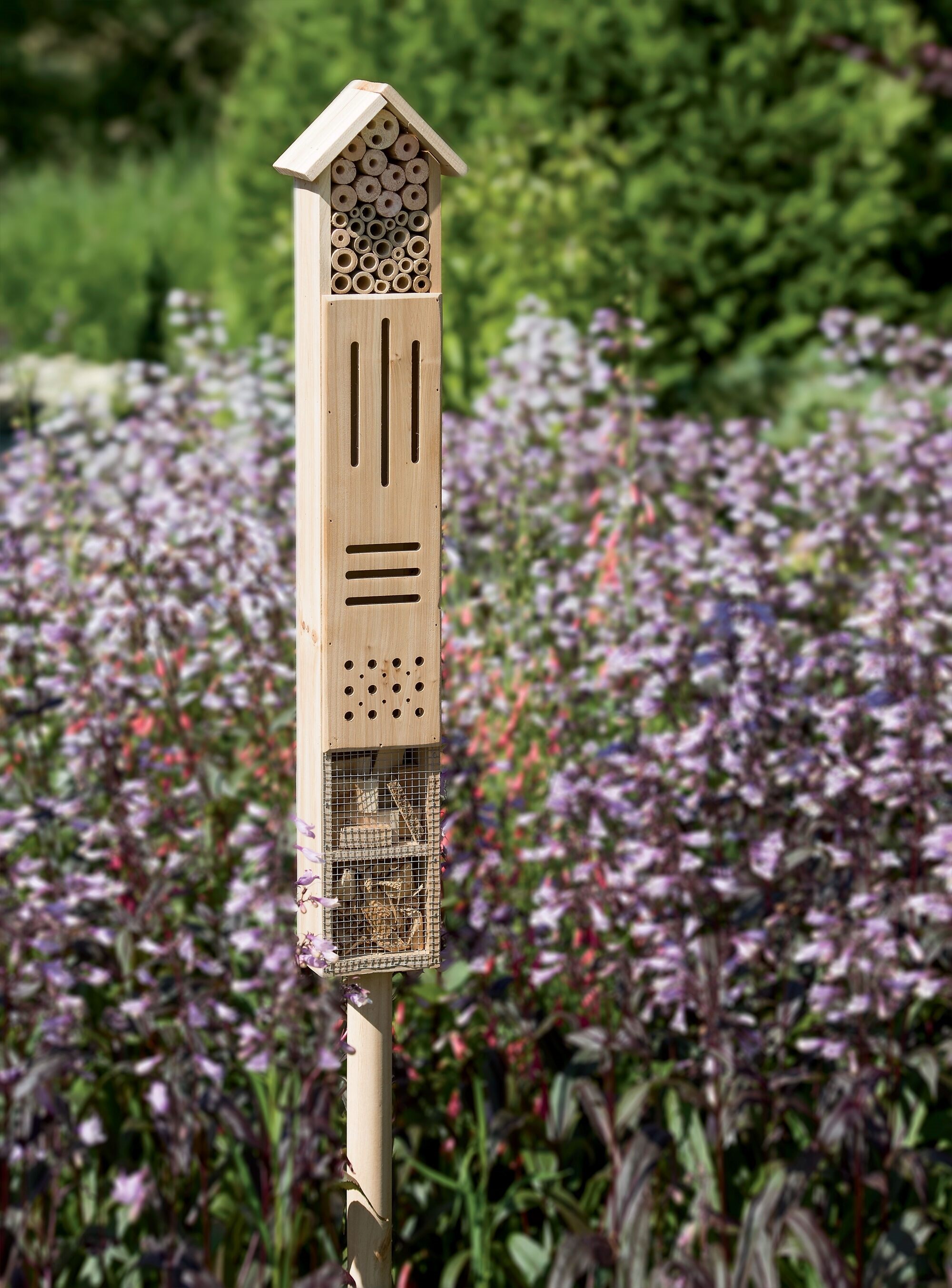 Wooden Insect Hotel 24x9x36 cm Clever Garden Great for All Types of Outside Insects 
