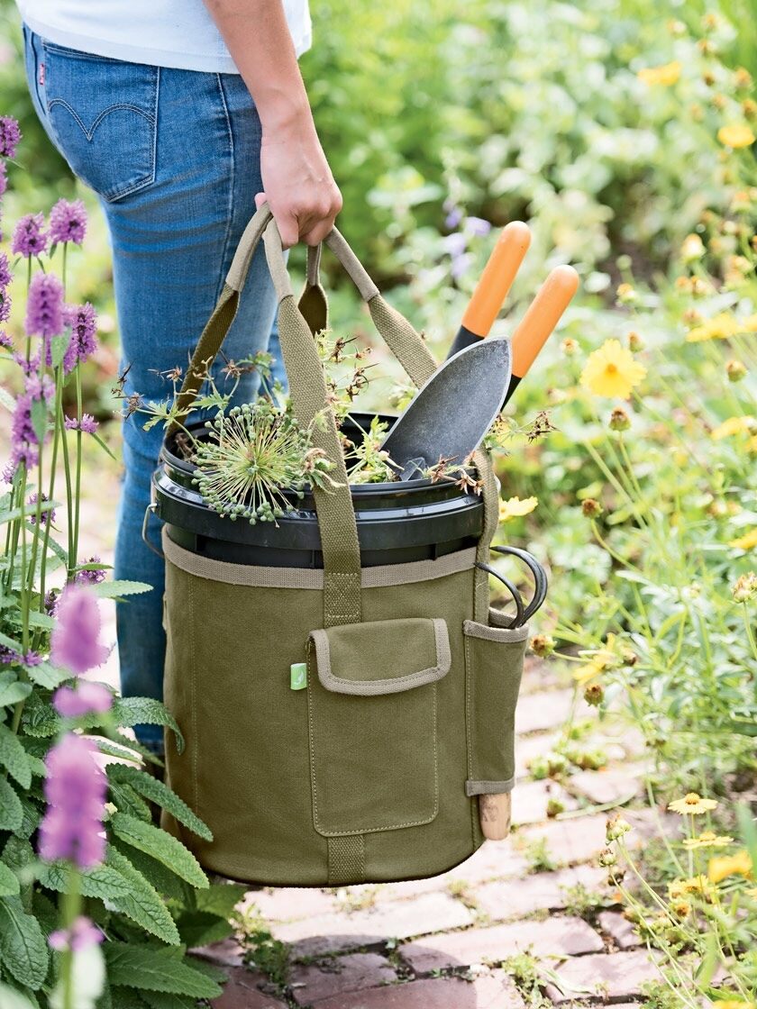 HN US Multi Pockets Gardening Tools Kit Storage Bucket Bag Handbag Holder Organ 