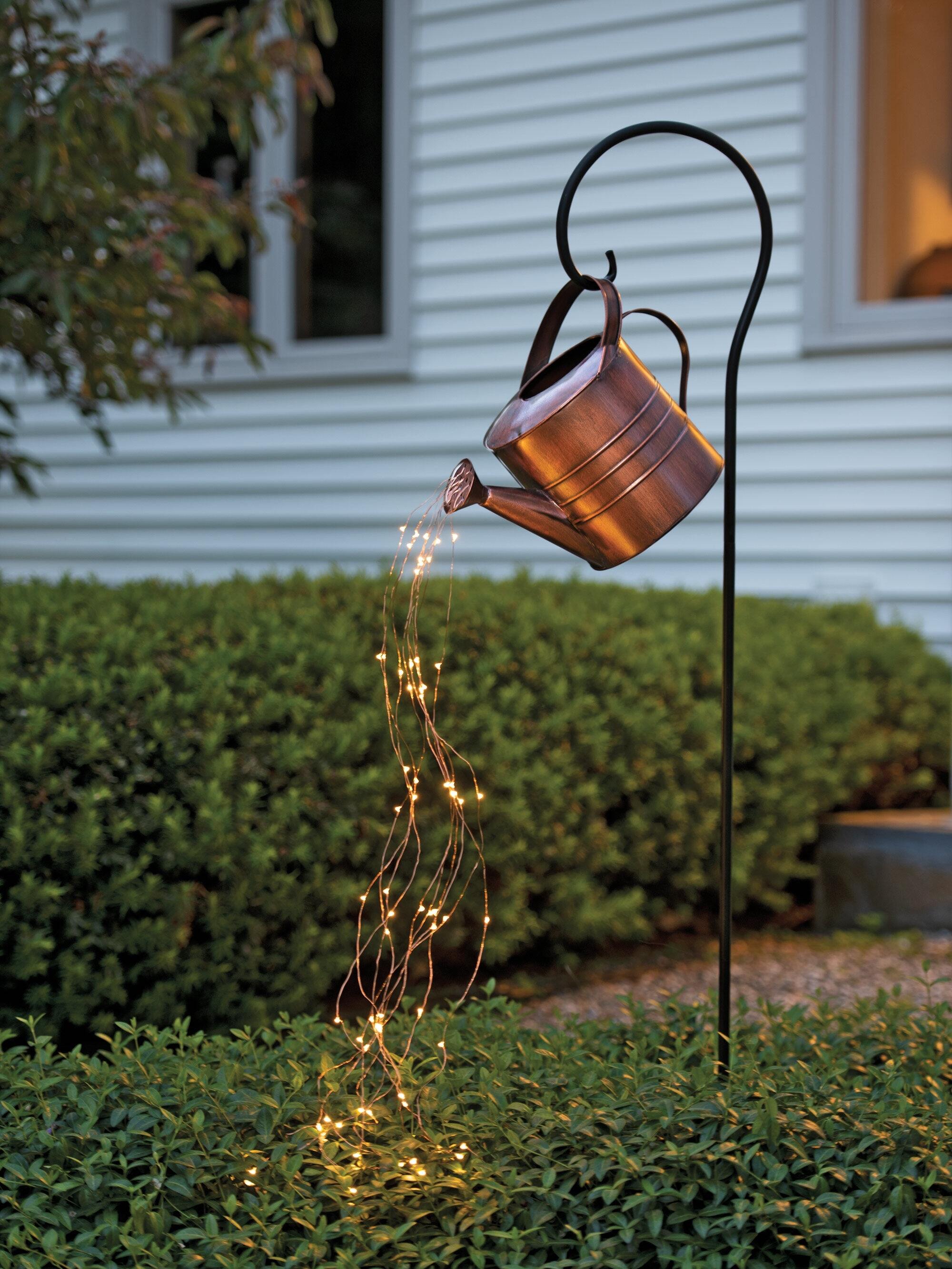 LED Watering Can String Light Solar Powered Outdoor Garden  Art Lamp Decor 