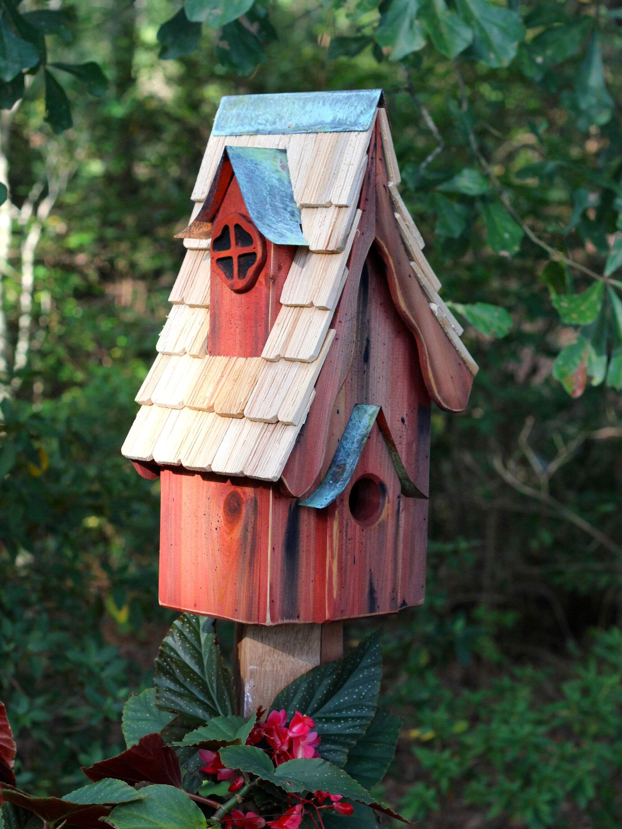 Wooden Tree Wall Bird Houses Birdhouse Nesting Box Feeder Home Garden 3 Size 
