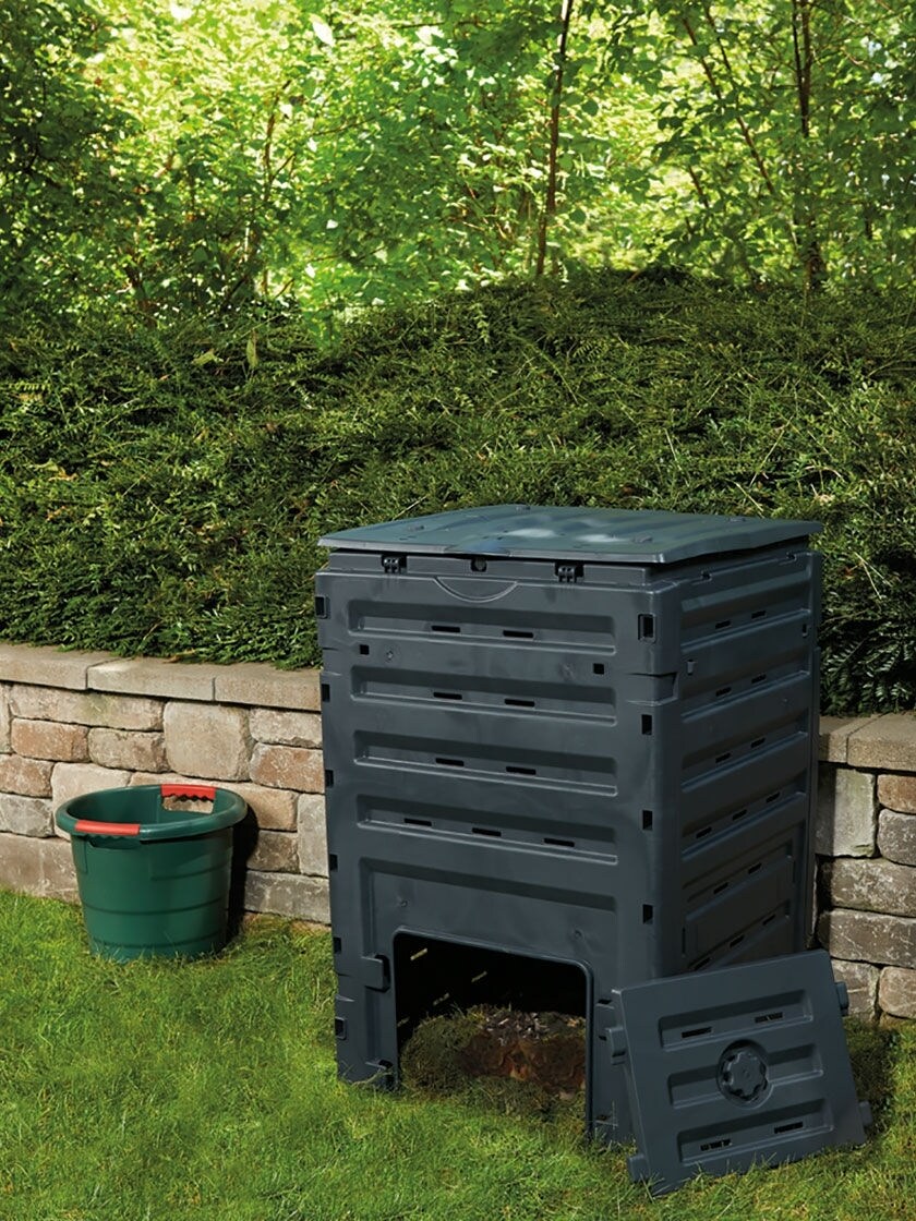 Selections Set of 2 Metal Slatted Garden Composter in Green 110cm x 70cm 