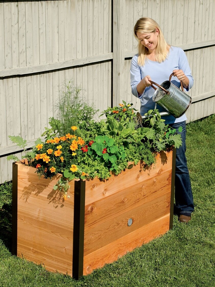 2 x 4" Lawn Window Garden Decorative Wooden Flower Planter Box Vegetable Raised 