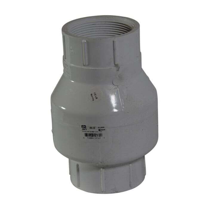 NDS 1001-07 3/4 PVC IPS Spring Check Valve F by F 4-1/8 Length 