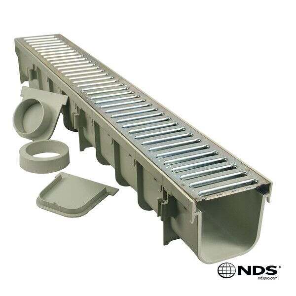 5 m Drainage Patio Drain Steel Galvanised Complete Set System A15 98 mm 