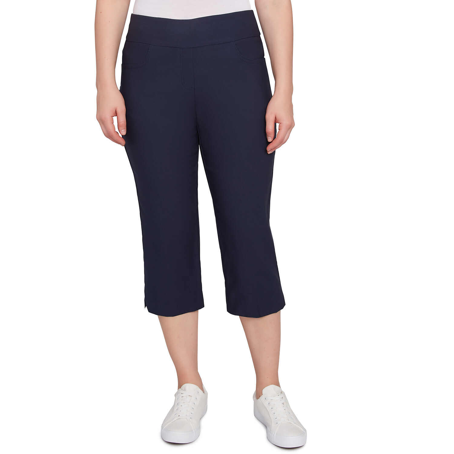 Plus Women's Elastic Waist French Terry Capri | Ruby Rd.