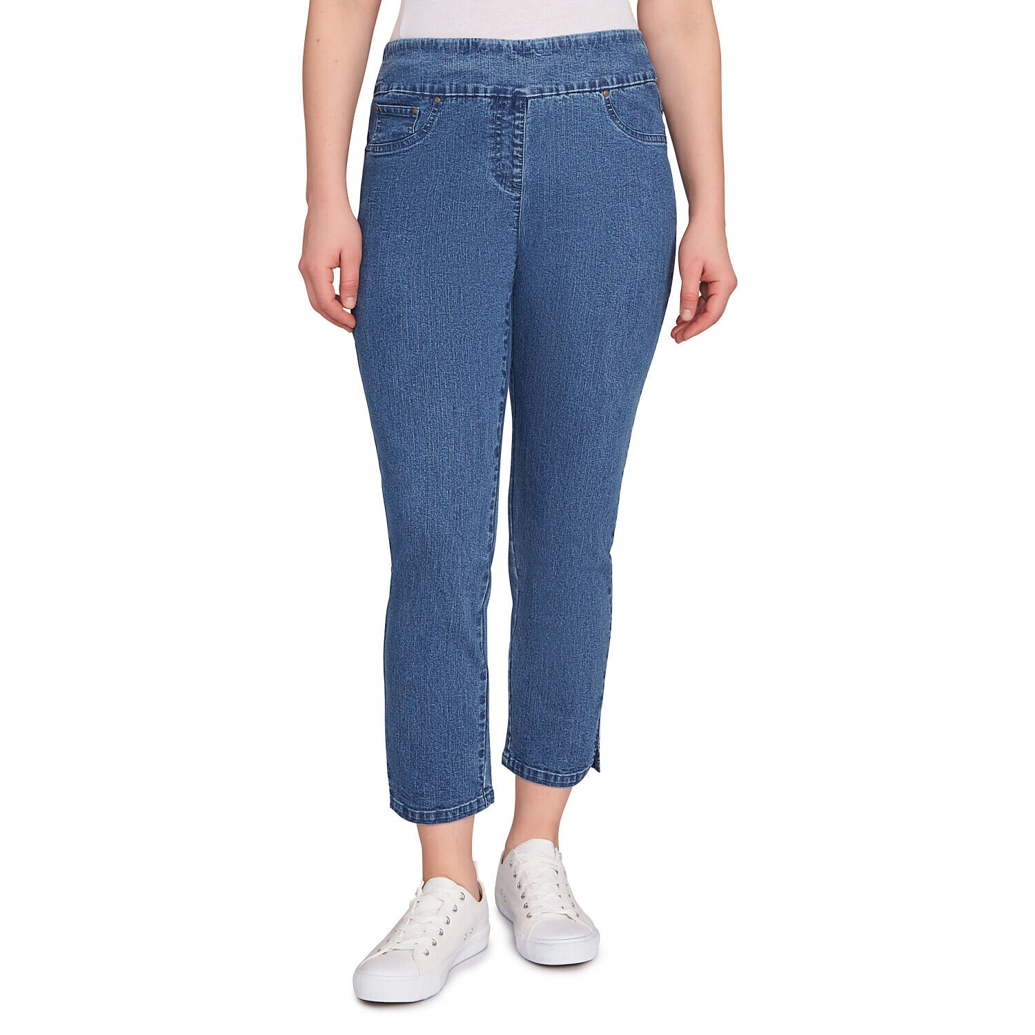 CAPRI RIB PANTS【size1】 Plus Women's Pull On Silky Tech Capri | Ruby Rd.