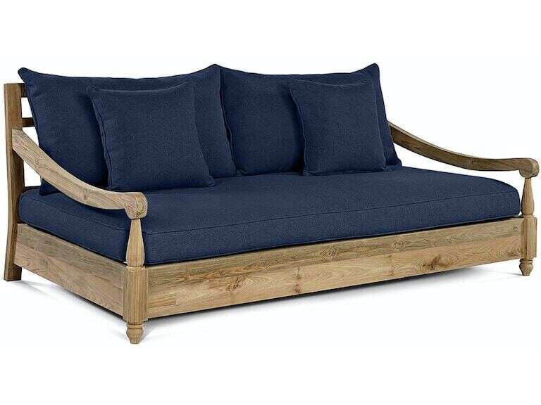 Outdoor Patio Bali Natural Teak And, Outdoor Furniture Daybed Cushions