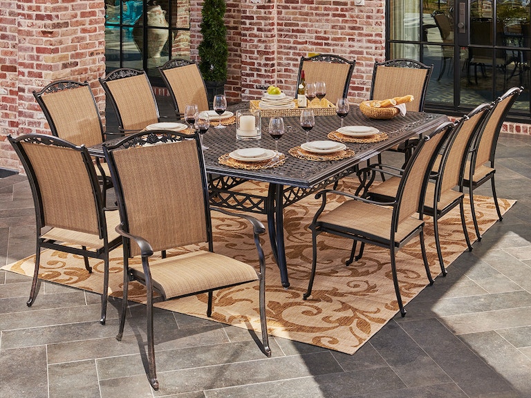 Living Room Bellagio Desert Bronze Cast Aluminum And Lamont Curry Sling 11 Pc Dining Set With 90 X - How Do You Clean Cast Aluminum Patio Furniture