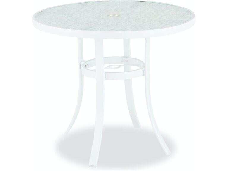 Outdoor Patio Cape C White Aluminum, 32 Inch Round Glass Table Top