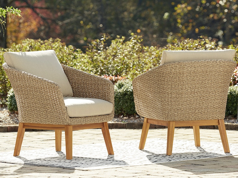 Outdoor Patio Paloma Straw Wicker And Beige Cushion Club Chair 8274387 Fortunoff Backyard - Fortunoff Patio Chair Cushions