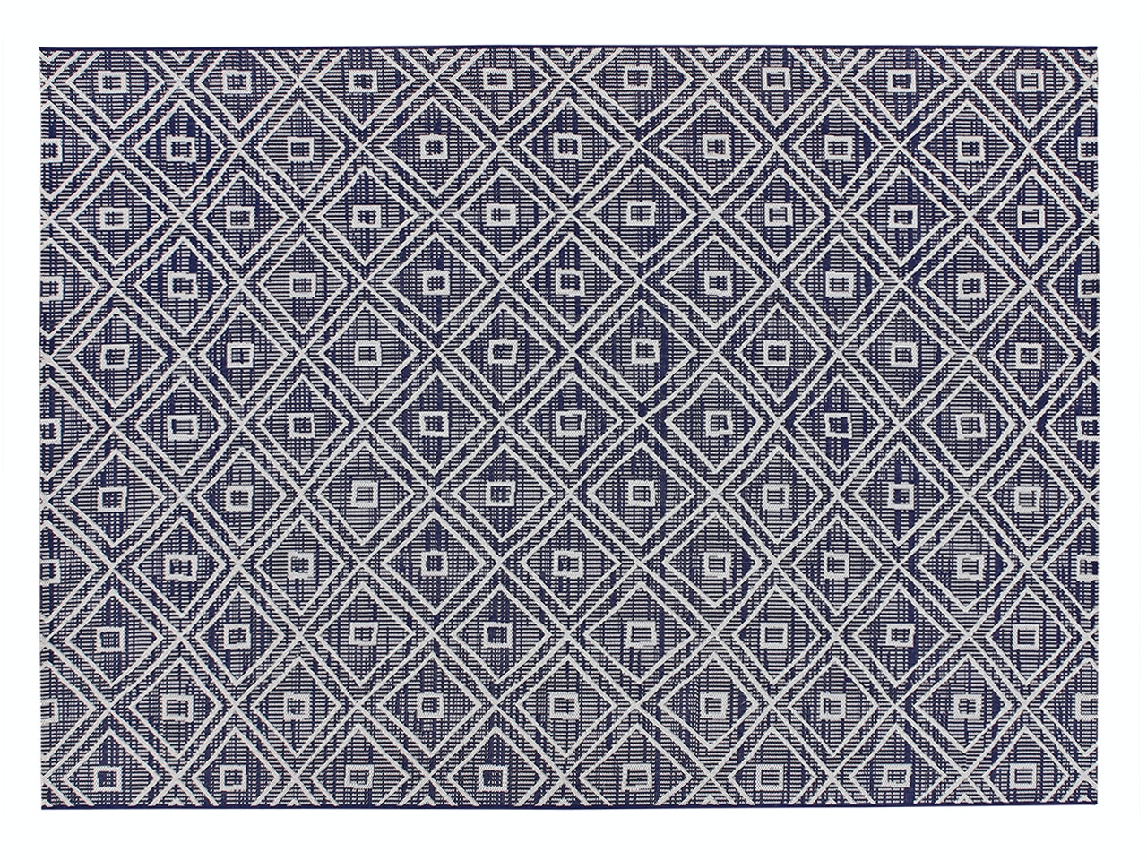 E by design RGN409BL40-57 5 x 7-ft Geometric Rug Blue Know The Ropes