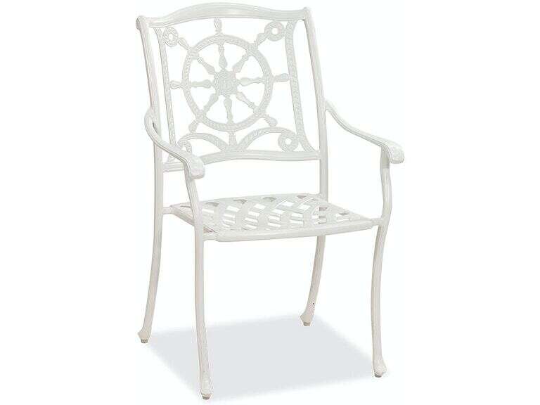 Outdoor Patio Yacht Club Matte White, White Cast Aluminum Patio Dining Chairs
