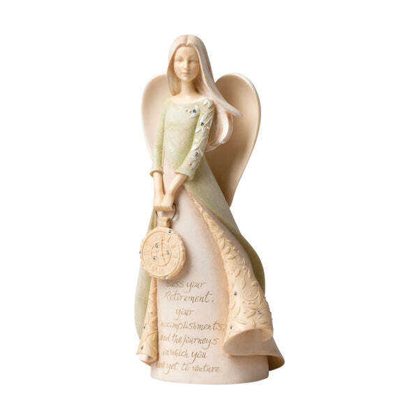 Enesco Foundations Retirement Angel Stone Resin Figurine 4.33