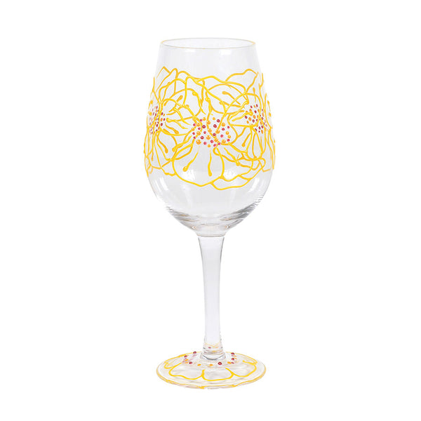 Enesco Izzy and Oliver Impasto Impressions Poinsettia Stemless Wine Glass 20 Oz. 