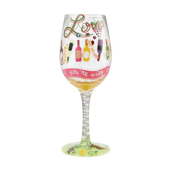 4056853 15 oz Enesco Designs by Lolita “Best Coworker Ever” Hand painted Wine Glass 
