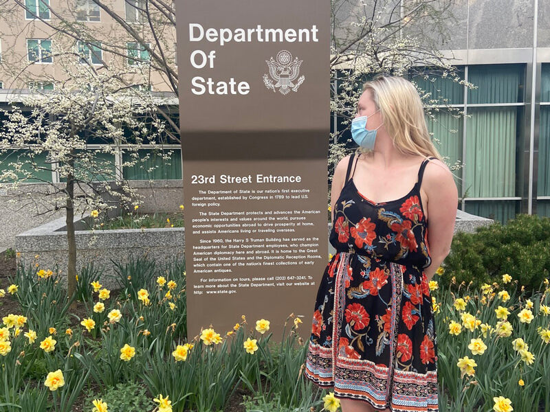 UD student Anna Volin pivoted after her planned internship in Ukraine was canceled and found another internship with the U.S. State Department.