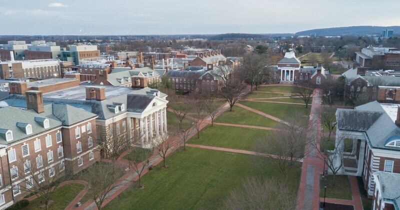 Aerial view of UD's Newark campus