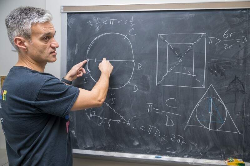 Sebastian Cioaba, professor in the Department of Mathematical Sciences, explains how the Greek mathematician Archimedes calculated an accurate estimation of pi.