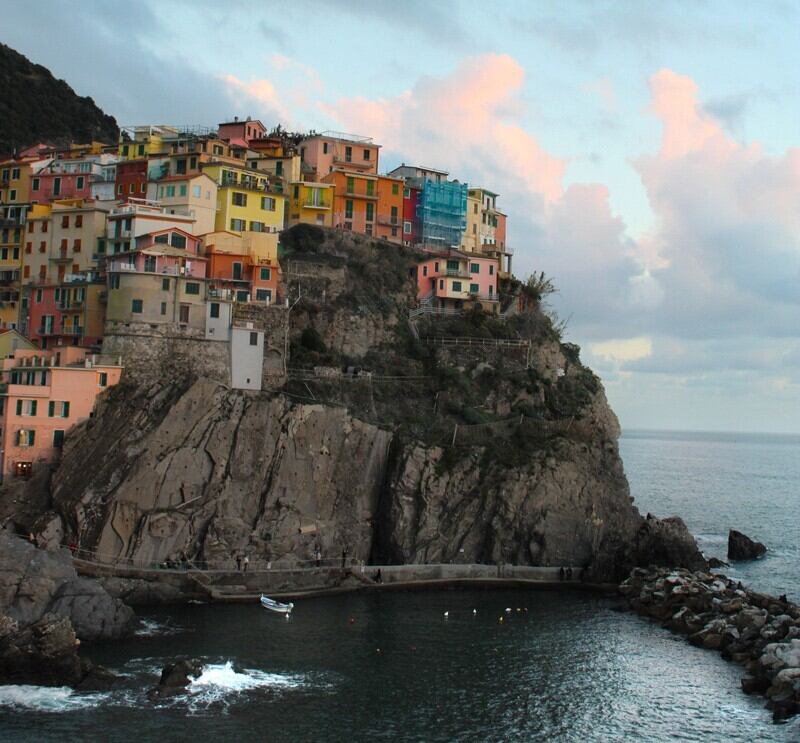 UD student Sally Bornhorst admired the colorful buildings amongst the cliffs as the sun was setting in Cinque Terre, Italy. She went there on a trip during her 2022 fall semester in Madrid, Spain.