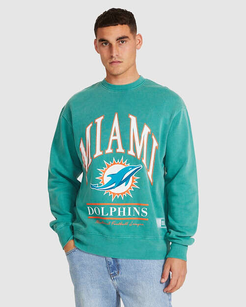 miami dolphins crew sweatshirt