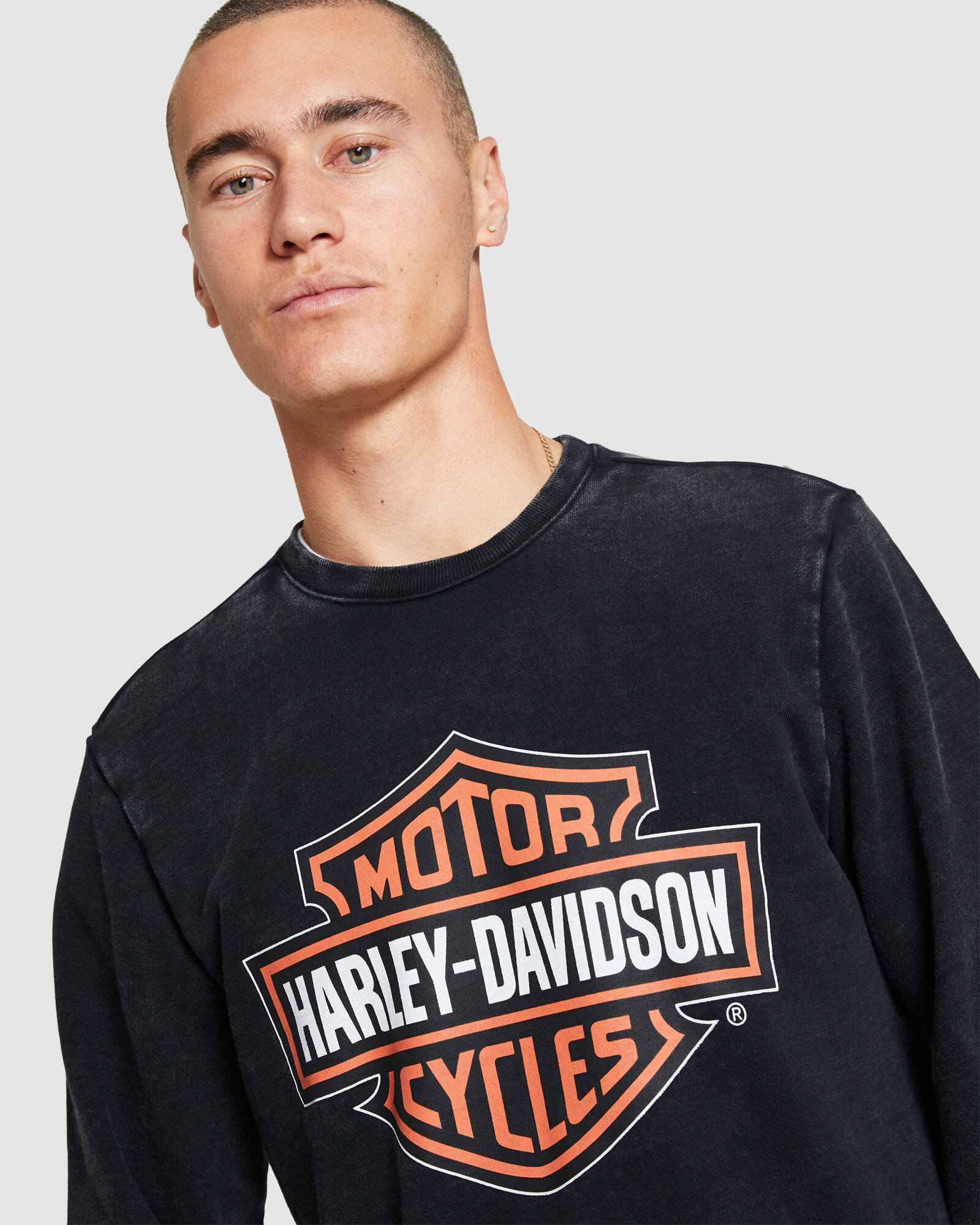 Harley Davidson Long Sleeve B Amp S Sweater Black Fleece Clothing Shop Mens General Pants Co