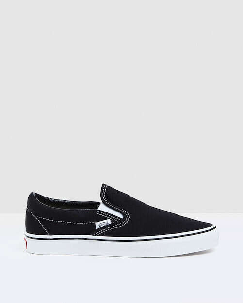 vans authentic classic black and white lace up trainers