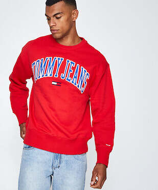 Tommy Jeans Tjm Classic Logo Jumper Red 