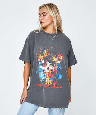 Neon Hart Fuego Skull T-shirt Dress ...