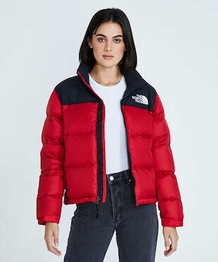 red puffer jacket north face