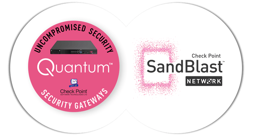 Quantum Security Gateway Appliance and SandBlast Network Protection logos