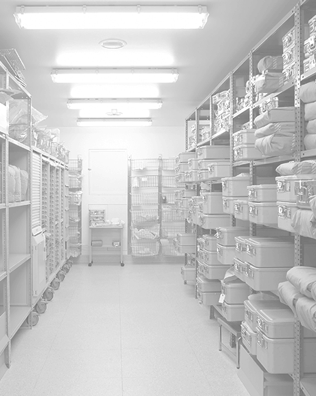 Supply room of hospital with VCT floors