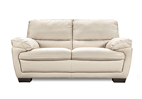 White leather loveseat
