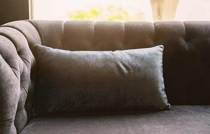 Close up of clean microfiber couch