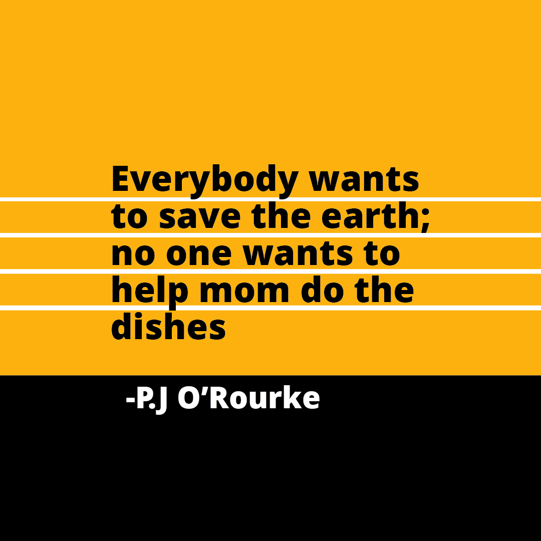 Quote: Everybody wants to save the earth; no one wants to help mom do the dishes