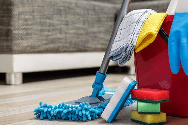 Cleaning supplies for spring cleaning