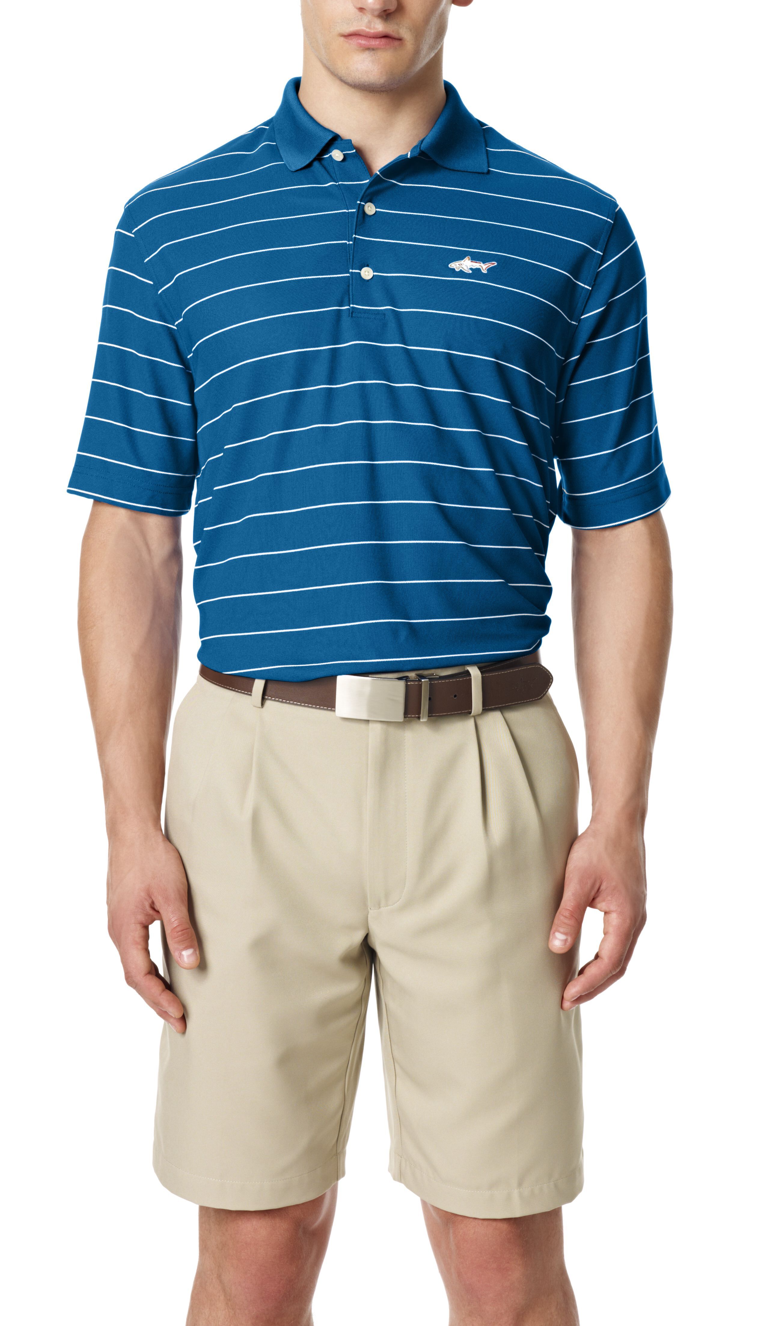 Greg Norman Collection Mens Protek Micro Pique Stripe Polo Shirt
