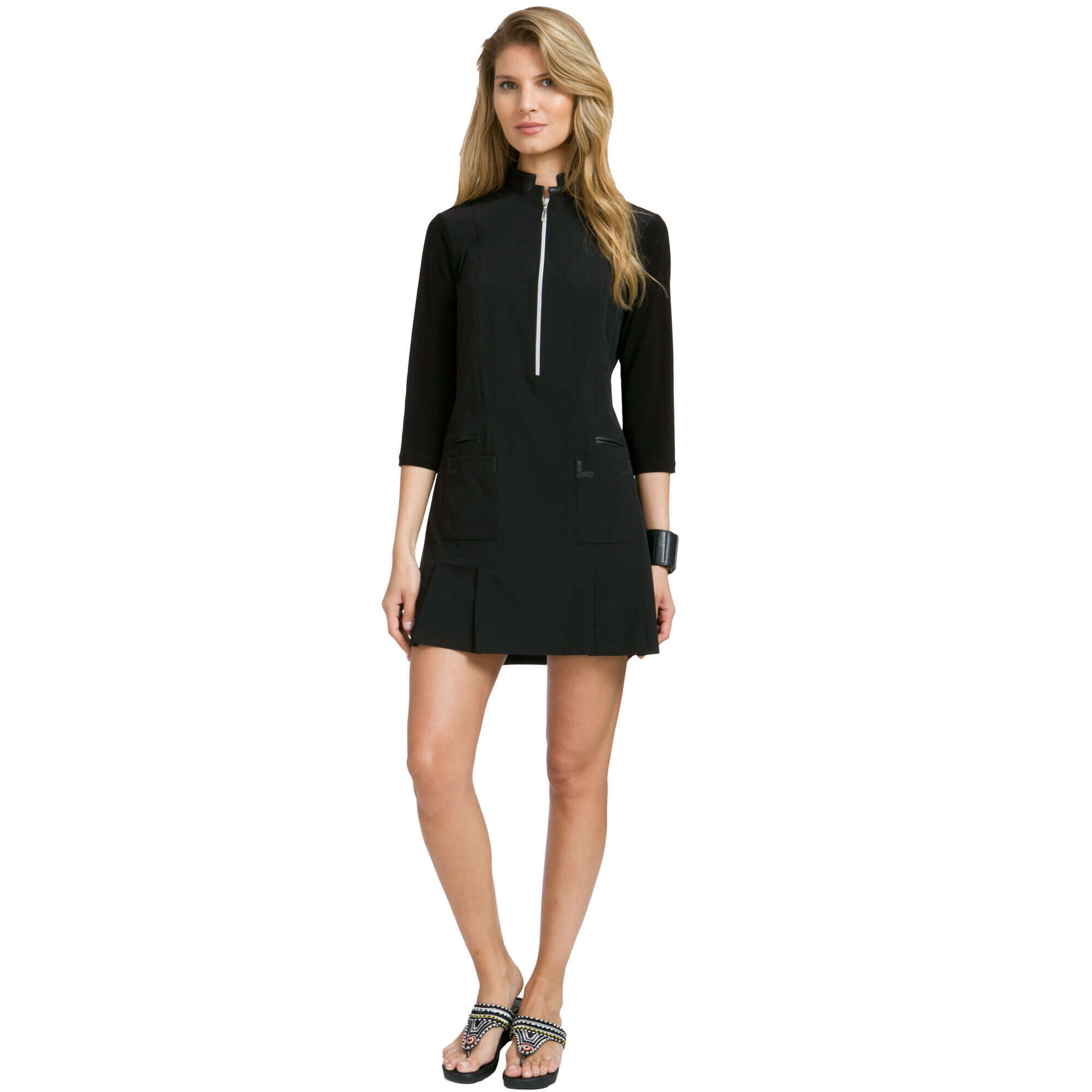 long sleeve zip up dress