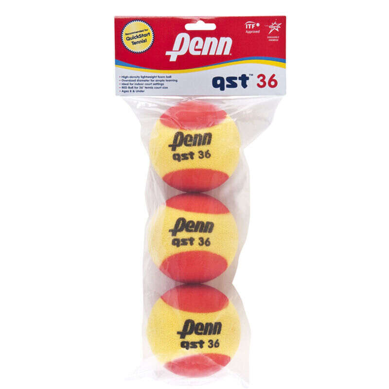 Penn QST 36 Foam Red Tennis Balls 12 Ball Bag 521910 796793802548 for sale online 