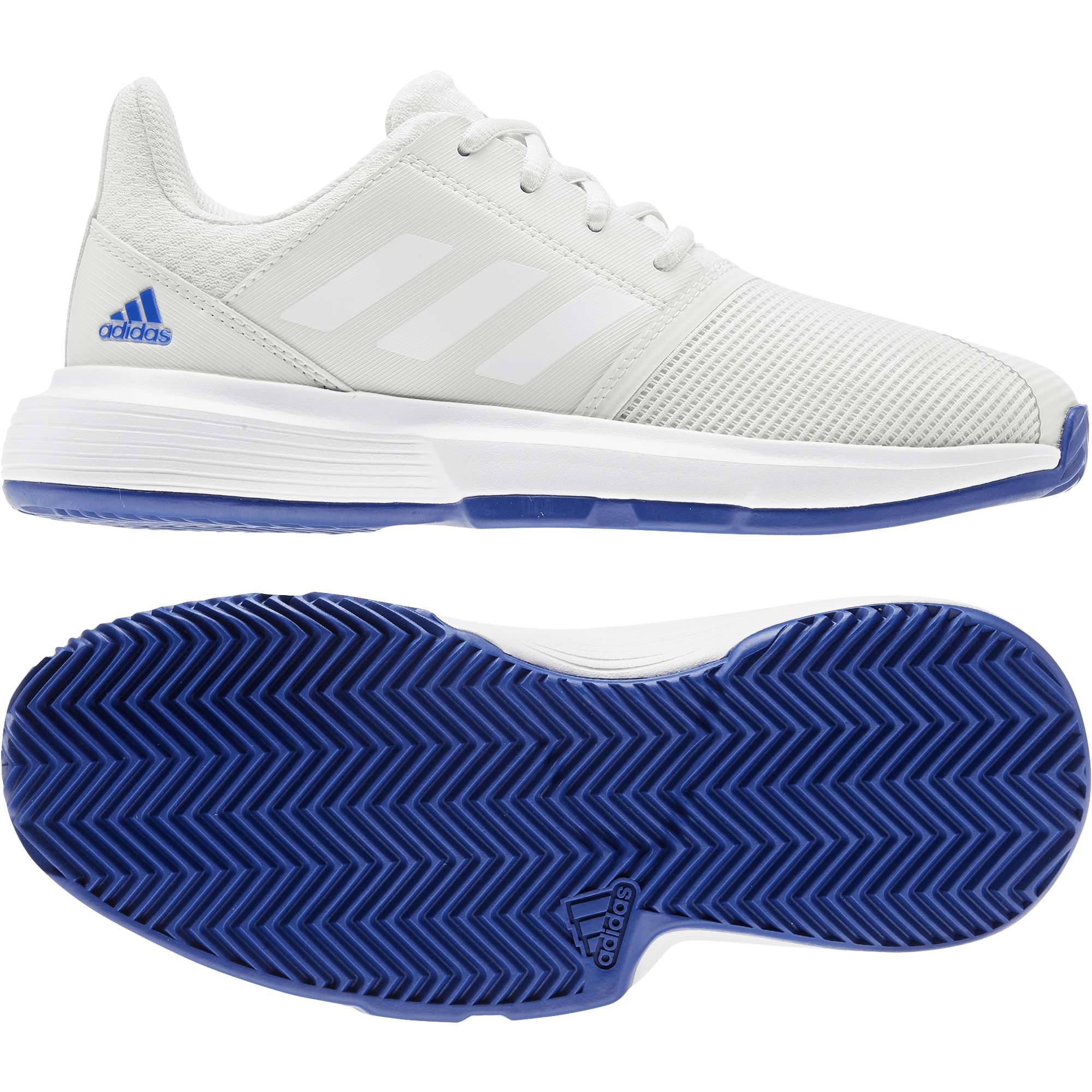 Adidas ADIWEAR™ 6 CourtJam XJ Junior's Tennis Shoe - Off White/Royal Blue |  PGA TOUR Superstore