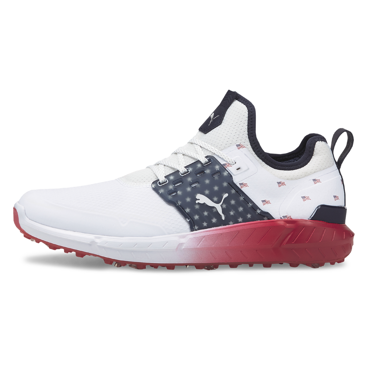 푸마 PUMA Limited Edition IGNITE Articulate Volition Mens Golf Shoe,White/Black/Red