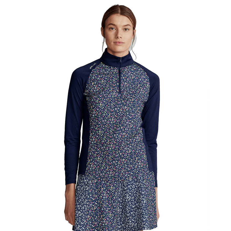 RLX Golf Floral Print Long Sleeve Airflow Quarter Zip Pull Over 