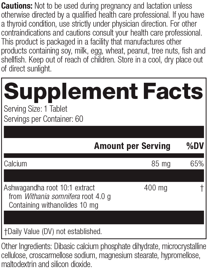 Ashwagandha Forte Supplement Facts