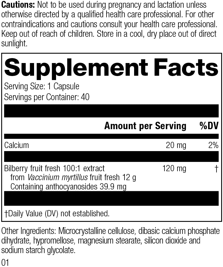 Bilberry Forte Supplement Facts