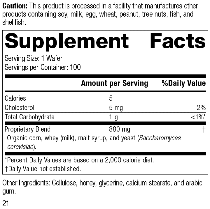 Lactic Acid Yeast™ Supplement Facts