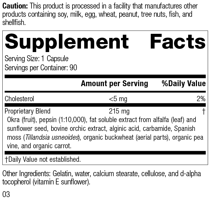 Okra Pepsin E3 Supplement Facts